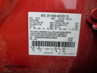 2022 Ford Explorer XLT z VIN 1FMSK8DH9NGC04565, wystawiony jako Copart lot #55523065 z przebiegiem 23 995 mil mil oraz Szkoda całkowita • Salvage title. Historia ofert i sprzedaży dostępna na DreamBid. Obrazek 13.
