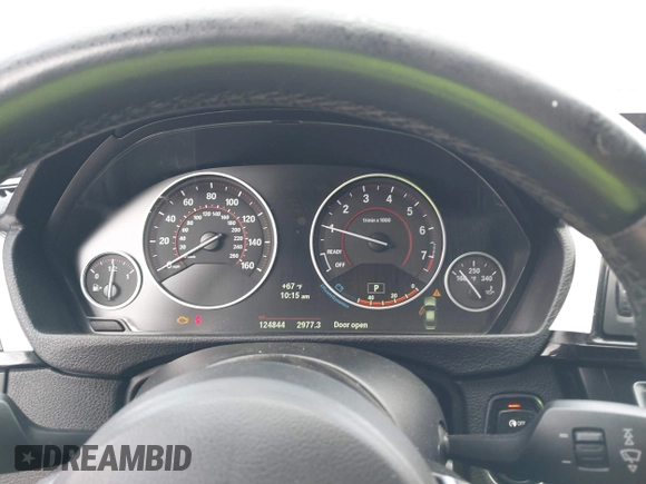 2014 BMW 3 Series 328i with VIN WBA3A5C59EP601126, listed as a IAAI auction lot 41921844 with 124,844 mi miles. Bid and sale history available at carsss.com. Image 7.