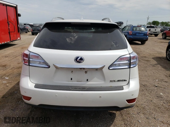 2011 Lexus RX 450h with VIN JTJBC1BA3B2045384, listed as a Copart auction lot 61182005 with 182,126 mi miles and Salvage title. Bid and sale history available at DreamBid. Image 6.