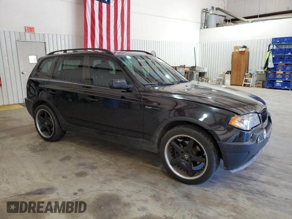 2005 BMW X3 2.5i with VIN WBXPA73495WC47255, listed as a Copart auction lot 80141924 with 156,285 mi miles and Salvage Title. Bid and sale history available at carsss.com. Image 4.