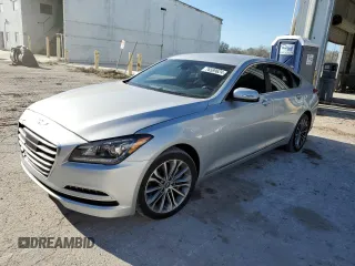 2017 Genesis G80 3.8L with VIN KMHGN4JE6HU175371, listed as a Copart auction lot 76589624 with 104,265 mi miles and Salvage Title. Bid and sale history available at carsss.com. Image 1.