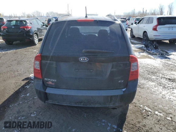 2007 Kia Rondo LX with VIN KNAFG525377114777, listed as a Copart auction lot 45409825 with 112,708 mi miles and Salvage Title. Bid and sale history available at carsss.com. Image 6.