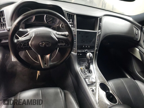 2018 Infiniti Q60 Luxe with VIN JN1EV7EL7JM392006, listed as a Copart auction lot 85520894 with 60,565 mi miles and Salvage title. Bid and sale history available at DreamBid. Image 8.