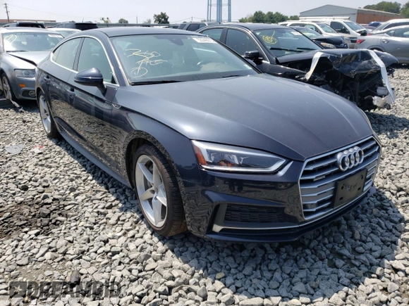 2018 Audi A5 Sportback Premium Plus with VIN WAUENCF54JA100459, listed as a Copart auction lot 53349513 with 48,719 mi miles. Bid and sale history available at carsss.com. Image 4.