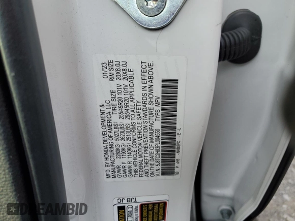 2023 Acura RDX Advance with VIN 5J8TC2H83PL004550, listed as a Copart auction lot 83023154 with Not provided miles and Salvage title. Bid and sale history available at DreamBid. Image 13.