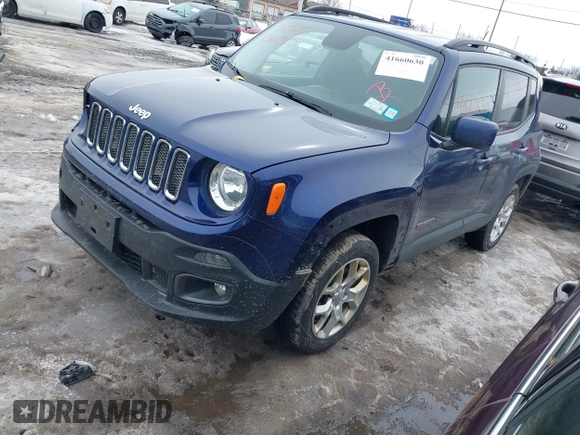 2017 Jeep Renegade Latitude with VIN ZACCJBBB4HPG10655, listed as a IAAI auction lot 41660630 with 118,072 mi miles. Bid and sale history available at carsss.com. Image 17.