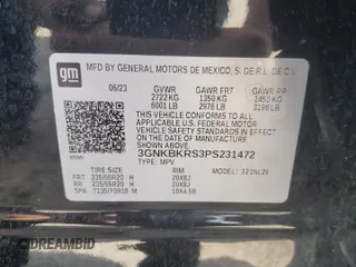 2023 Chevrolet Blazer RS z VIN 3GNKBKRS3PS231472, wystawiony jako Copart lot #58128315 z przebiegiem 17 451 mil mil oraz Szkoda całkowita • Salvage title. Historia ofert i sprzedaży dostępna na DreamBid. Obrazek 13.