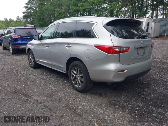 2014 Infiniti QX60 with VIN 5N1AL0MMXEC500998, listed as a IAAI auction lot 42596904 with 105,153 mi miles and . Bid and sale history available at DreamBid. Image 3.