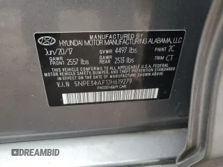 2018 Hyundai Sonata Limited with VIN 5NPE34AF1JH619279, listed as a Copart auction lot 47520805 with 57,852 mi miles and Salvage Title. Bid and sale history available at DreamBid. Image 12.