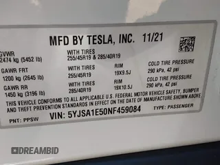 2022 Tesla Model S с VIN 5YJSA1E50NF459084, выставлен на аукционе IAAI как лот 42497645 с пробегом 31 098 миль миль и . История ставок и продаж доступна на DreamBid. Изображение 9.