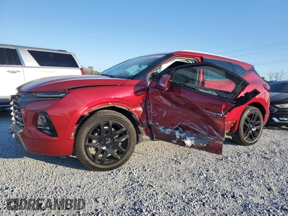 2020 Chevrolet Blazer Premier with VIN 3GNKBFRS5LS589769, listed as a Copart auction lot 87609735 with 53,384 mi miles and Salvage title. Bid and sale history available at DreamBid. Image 1.