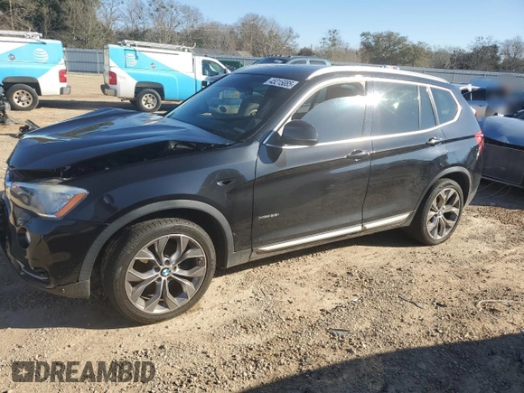 2017 BMW X3 xDrive28i with VIN 5UXWX9C57H0D97477, listed as a Copart auction lot 45215085 with 135,507 mi miles and Salvage Title. Bid and sale history available at DreamBid. Image 1.