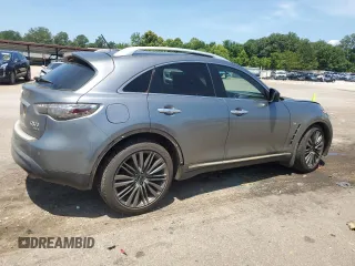 2017 Infiniti QX70 with VIN JN8CS1MU5HM141116, listed as a Copart auction lot 62124125 with 134,038 mi miles and Salvage title. Bid and sale history available at DreamBid. Image 3.