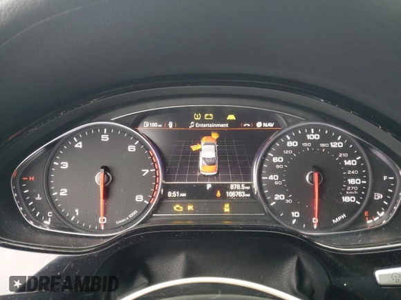 2014 Audi A8 L 3.0T with VIN WAURGAFD1EN002981, listed as a Copart auction lot 87282884 with 106,763 mi miles and Salvage Title. Bid and sale history available at carsss.com. Image 9.