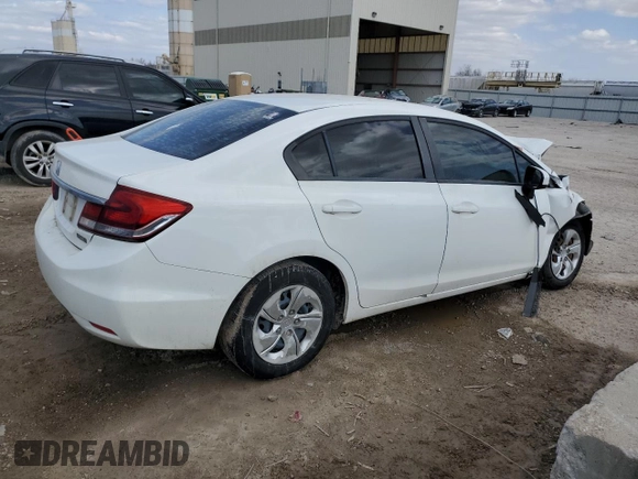 2015 Honda Civic Sedan LX with VIN 19XFB2F5XFE068633, listed as a Copart auction lot 48239295 with 164,087 mi miles and Salvage Title. Bid and sale history available at carsss.com. Image 3.