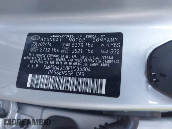 2015 Hyundai Genesis 3.8L z VIN KMHGN4JE8FU035304, wystawiony jako IAAI lot #40998439 z przebiegiem 133 100 mil mil oraz . Historia ofert i sprzedaży dostępna na DreamBid. Obrazek 9.