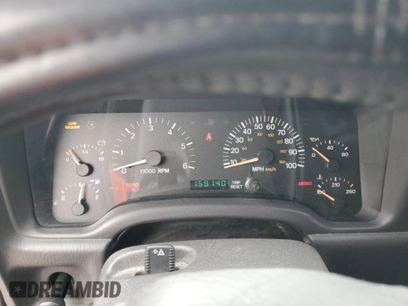 2001 Jeep Cherokee Sport with VIN 1J4FF48S91L592966, listed as a Copart auction lot 58996445 with 159,140 mi miles and Salvage title. Bid and sale history available at DreamBid. Image 9.