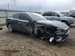 2020 Infiniti Q50 Pure with VIN JN1EV7ARXLM250598, listed as a Copart auction lot 50798135 with 76,069 mi miles and Salvage title. Bid and sale history available at DreamBid. Image 4.
