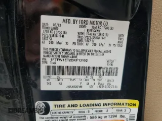 2013 Ford F-150 XL z VIN 1FTFW1ET2DKF13102, wystawiony jako Copart lot #58596235 z przebiegiem 110 298 mil mil oraz Szkoda całkowita • Salvage title. Historia ofert i sprzedaży dostępna na DreamBid. Obrazek 13.