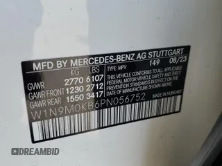 2023 Mercedes-Benz EQB 300 z VIN W1N9M0KB6PN056752, wystawiony jako Copart lot #70836874 z przebiegiem 5 997 mil mil oraz Szkoda całkowita • Salvage title. Historia ofert i sprzedaży dostępna na DreamBid. Obrazek 15.