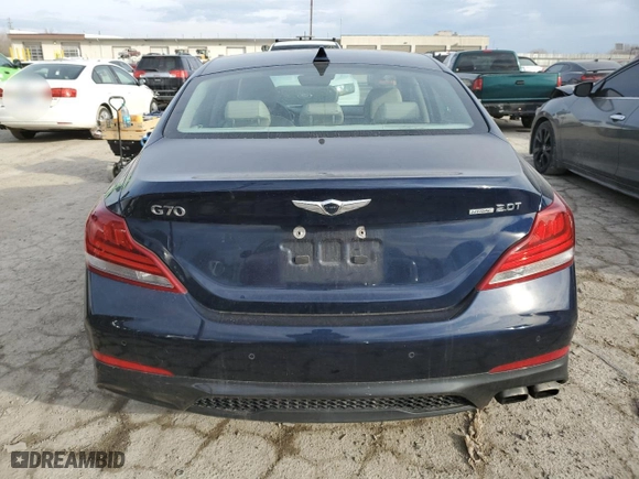 2020 Genesis G70 2.0T with VIN KMTG34LA1LU059770, listed as a Copart auction lot 47201445 with 74,408 mi miles and Salvage Title. Bid and sale history available at carsss.com. Image 6.