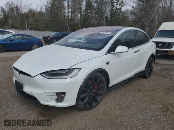 2016 Tesla Model X P90D with VIN 5YJXCAE48GF012383, listed as a Copart auction lot 49784895 with 0 mi miles and Salvage Title. Bid and sale history available at carsss.com. Image 1.