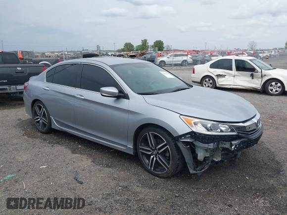 2016 Honda Accord Sport with VIN 1HGCR2F55GA210195, listed as a IAAI auction lot 41931271 with 78,979 mi miles and . Bid and sale history available at DreamBid. Image 1.