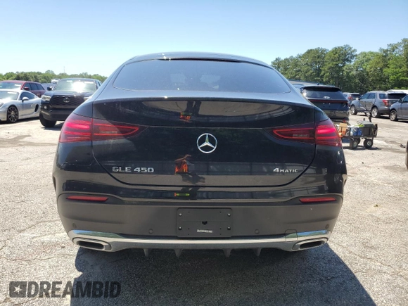 2025 Mercedes-Benz GLE 450 with VIN 4JGFD5KB9SB280918, listed as a Copart auction lot 57639525 with 7,230 mi miles and Salvage title. Bid and sale history available at DreamBid. Image 6.