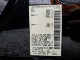 2020 Nissan Altima S with VIN 1N4BL4BV9LC214185, listed as a Copart auction lot 56928125 with 92,668 mi miles and Salvage title. Bid and sale history available at DreamBid. Image 12.