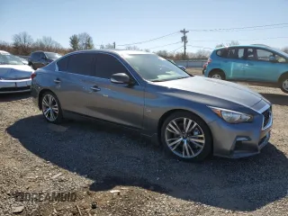 2020 Infiniti Q50 Pure with VIN JN1EV7AR8LM254097, listed as a Copart auction lot 50017965 with 69,758 mi miles and Salvage title. Bid and sale history available at DreamBid. Image 4.