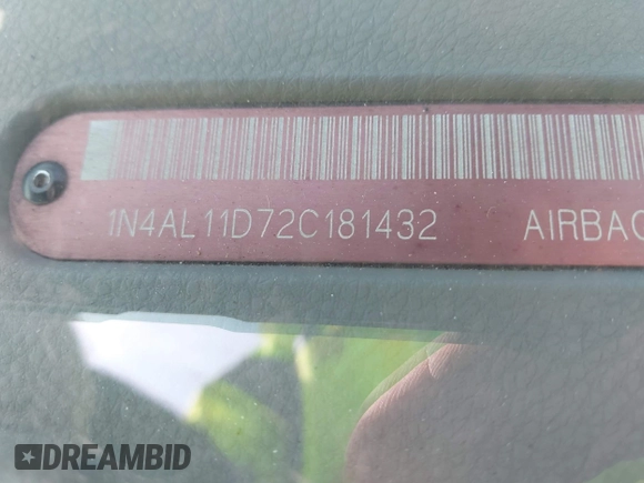 2002 Nissan Altima S with VIN 1N4AL11D72C181432, listed as a IAAI auction lot 41513586 with 0 mi miles. Bid and sale history available at carsss.com. Image 9.