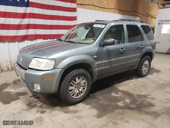 2007 Mercury Mariner Luxury with VIN 4M2CU91147KJ00348, listed as a Copart auction lot 89218185 with 184,182 mi miles and Salvage Title. Bid and sale history available at carsss.com. Image 1.