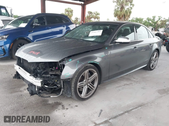 2014 Audi S4 Premium Plus with VIN WAUBGAFL6EA045163, listed as a IAAI auction lot 41987383 with 64,495 mi miles. Bid and sale history available at carsss.com. Image 2.