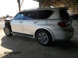 2021 Infiniti QX80 LUXE with VIN JN8AZ2AE0M9269735, listed as a Copart auction lot 75693784 with 0 mi miles and Salvage Title. Bid and sale history available at carsss.com. Image 2.