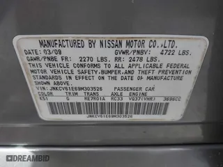 2009 Infiniti G37 Sedan Journey with VIN JNKCV61E69M303526, listed as a IAAI auction lot 41556098 with 270,589 mi miles. Bid and sale history available at carsss.com. Image 9.
