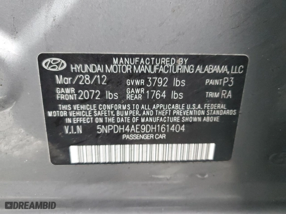 2013 Hyundai Elantra GLS with VIN 5NPDH4AE9DH161404, listed as a Copart auction lot 44457685 with 114,889 mi miles and Salvage Title. Bid and sale history available at carsss.com. Image 14.