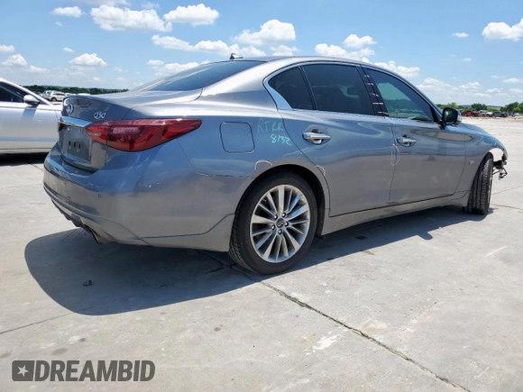 2020 Infiniti Q50 Luxe with VIN JN1EV7AR3LM254833, listed as a Copart auction lot 56284785 with 30,591 mi miles and Salvage title. Bid and sale history available at DreamBid. Image 3.