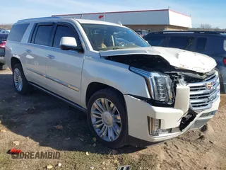 2015 Cadillac Escalade ESV Platinum z VIN 1GYS4UKJ3FR564718, wystawiony jako IAAI lot #41085166 z przebiegiem Nie podano mil oraz . Historia ofert i sprzedaży dostępna na DreamBid. Obrazek 1.