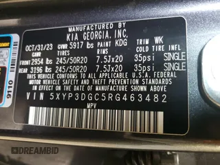 2024 Kia Telluride EX with VIN 5XYP3DGC5RG463482, listed as a Copart auction lot 50538495 with 28,669 mi miles and Salvage Title. Bid and sale history available at carsss.com. Image 13.