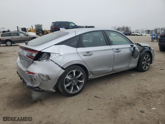 2025 Honda Civic Hatchback Hybrid Sport Touring with VIN 19XFL4H99SE007812, listed as a Copart auction lot 44725525 with 336 miles and Salvage Title. Bid and sale history available at carsss.com. Image 3.