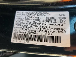 2025 Honda CR-V EX-L with VIN 7FARS4H71SE004917, listed as a Copart auction lot 51685505 with 36,403 mi miles and Salvage Title. Bid and sale history available at DreamBid. Image 13.