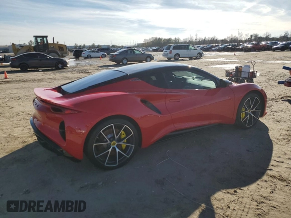 2024 Lotus Emira First Edition z VIN SCCLEKAX7RHB12137, wystawiony jako Copart lot #41454275 z przebiegiem Nie podano mil oraz Nie do naprawy. Historia ofert i sprzedaży dostępna na DreamBid. Obrazek 3.