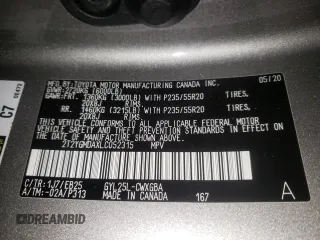 2020 Lexus RX with VIN 2T2YGMDAXLC052315, listed as a Copart auction lot 72288402 with 37,836 mi miles. Bid and sale history available at carsss.com. Image 14.