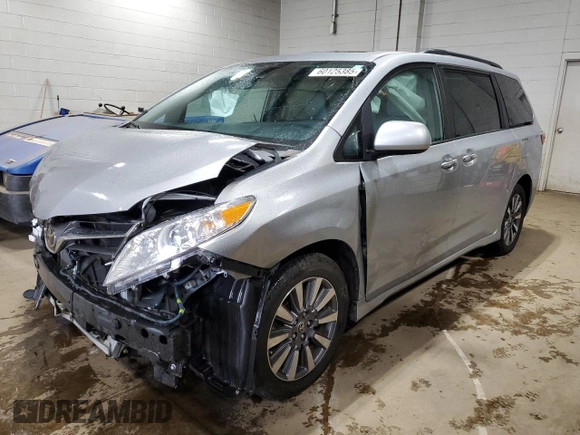 2020 Toyota Sienna XLE with VIN 5TDDZ3DC7LS251760, listed as a Copart auction lot 60125385 with 62,326 mi miles and Salvage title. Bid and sale history available at DreamBid. Image 1.