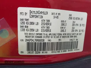 2006 Chrysler Town & Country Touring with VIN 2A4GP54L76R666938, listed as a IAAI auction lot 42270772 with 143,081 mi miles and . Bid and sale history available at DreamBid. Image 9.