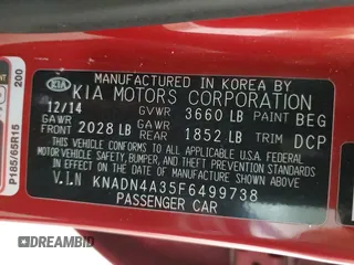 2015 Kia Rio EX with VIN KNADN4A35F6499738, listed as a Copart auction lot 45329805 with 99,029 mi miles and Salvage Title. Bid and sale history available at carsss.com. Image 15.