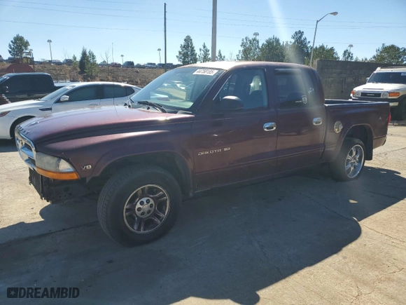 2002 Dodge Dakota SLT with VIN 1B7HL48N02S596767, listed as a Copart auction lot 44758185 with 237,644 mi miles and Clean Title. Bid and sale history available at carsss.com. Image 1.