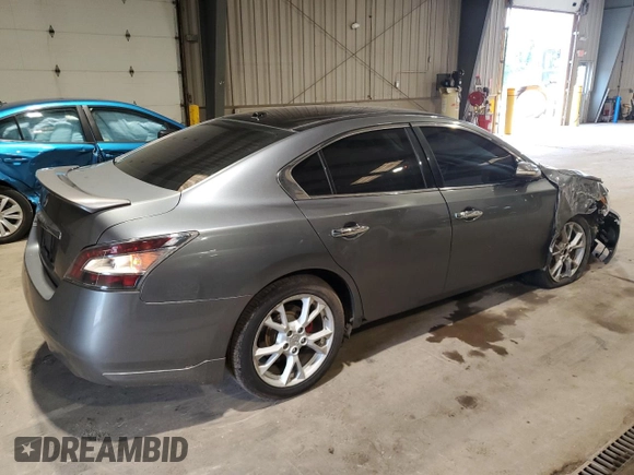 2014 Nissan Maxima SV with VIN 1N4AA5AP6EC912167, listed as a Copart auction lot 61301315 with 124,373 mi miles and Salvage title. Bid and sale history available at DreamBid. Image 3.