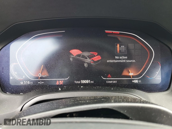 2019 BMW 3 Series 330i xDrive with VIN 3MW5R7J52K8A04913, listed as a Copart auction lot 58498355 with 59,091 mi miles and Salvage title. Bid and sale history available at DreamBid. Image 9.
