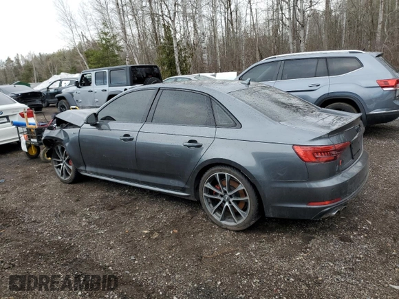 2018 Audi S4 Prestige z VIN WAUC4AF46JA001857, wystawiony jako Copart lot #47186315 z przebiegiem Nie podano mil oraz Szkody całkowita. Historia ofert i sprzedaży dostępna na DreamBid. Obrazek 2.